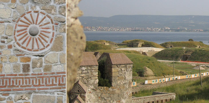 Decoration of the walls and view of the modern fortifications