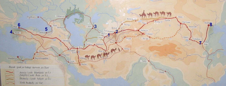 silk road map. Map of the Silk Road(s)