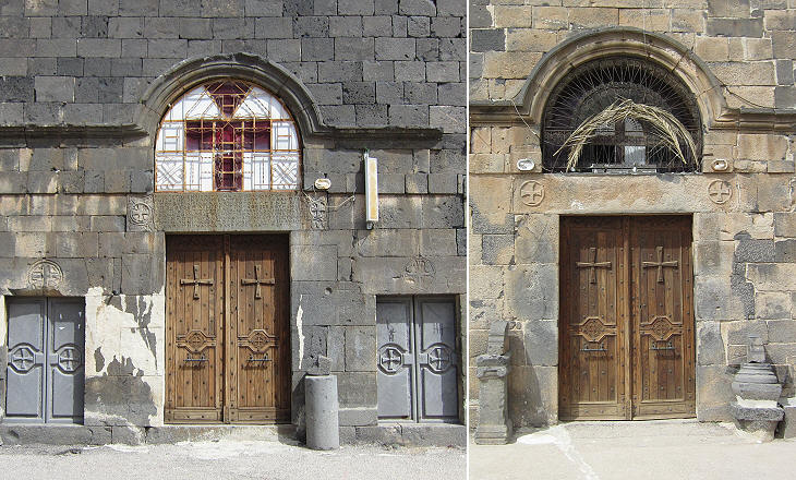 St. George's: (left) western entrance; (right) southern entrance